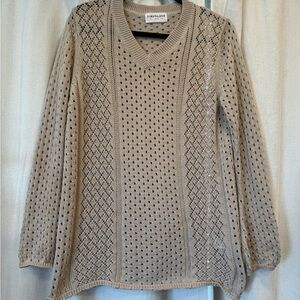 First Love Beige V-Neck Sweater